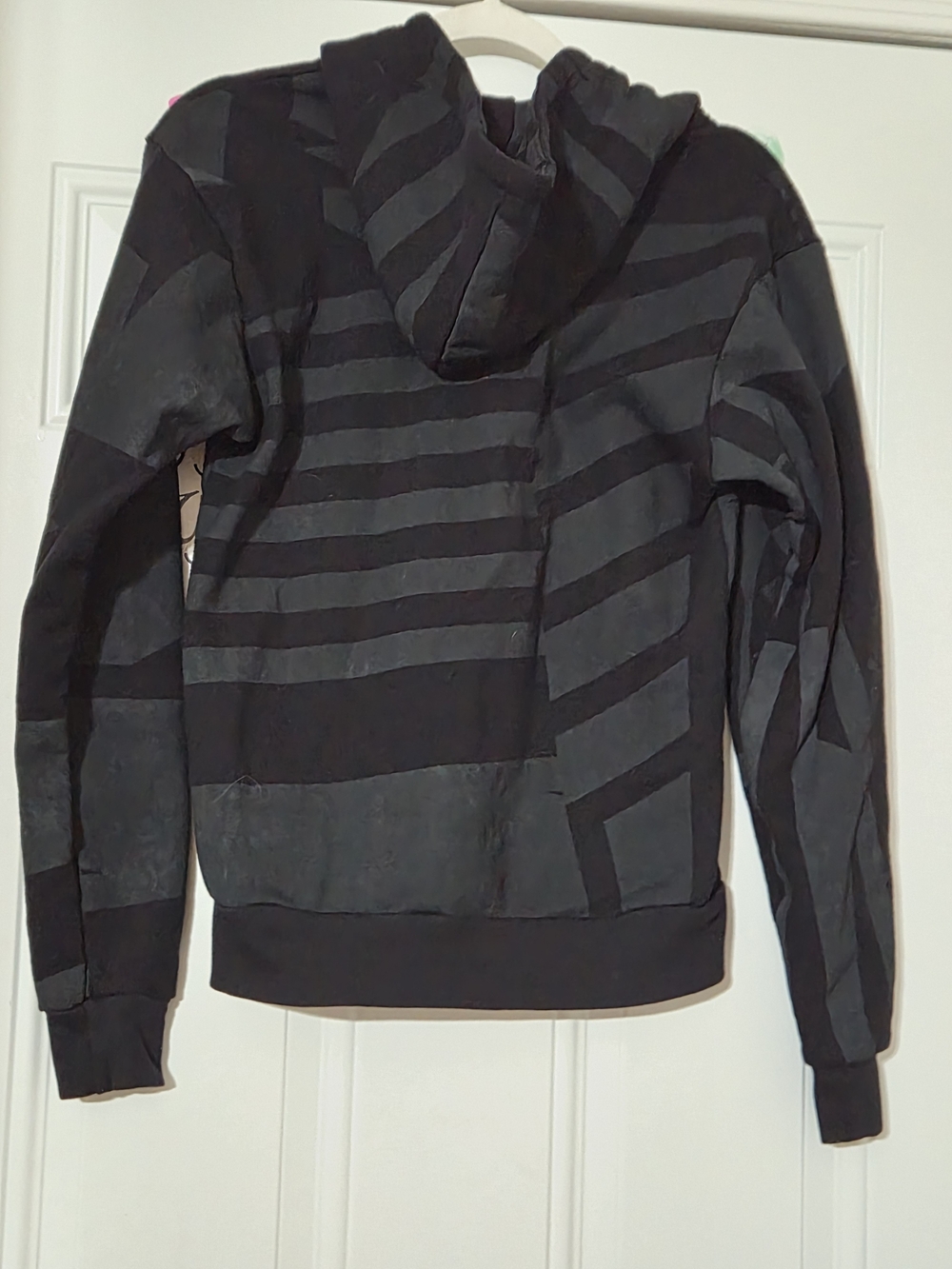 Men's Black Zip-Up Hoodie with Subtle Graphic Panels - Superdry - Picture 3 of 3